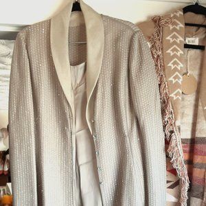 GIORGIO ARMANI CHAMPAGNE SUIT 2 PC GLITZ ELLEAGANZA EURO 38 GORGEOUS